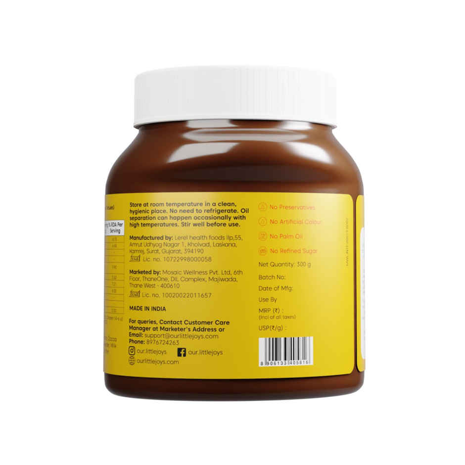 Little Joys Chocolate Spread | Sweetened With Jaggery | Rich Hazelnut | Cocoa | Ragi | Bajra