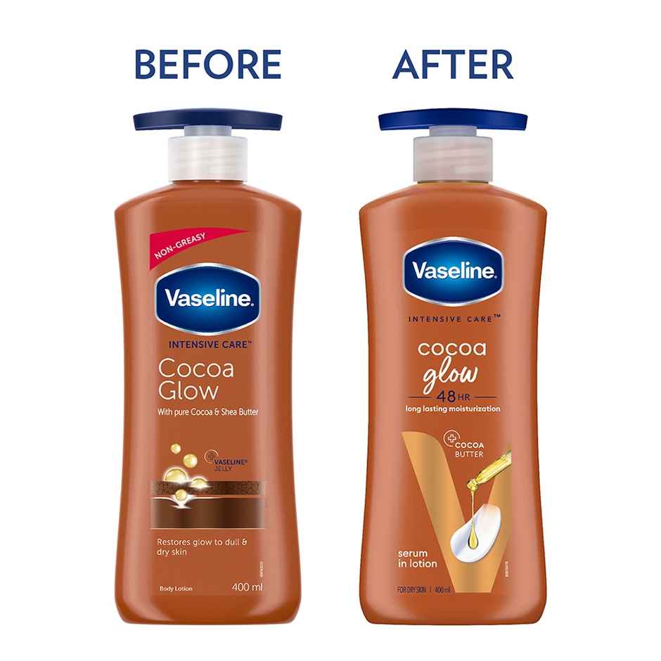 Vaseline Cocoa Glow Serum In Lotion100% Pure Cocoa & Shea Butter For Glowing & Soft Skin
