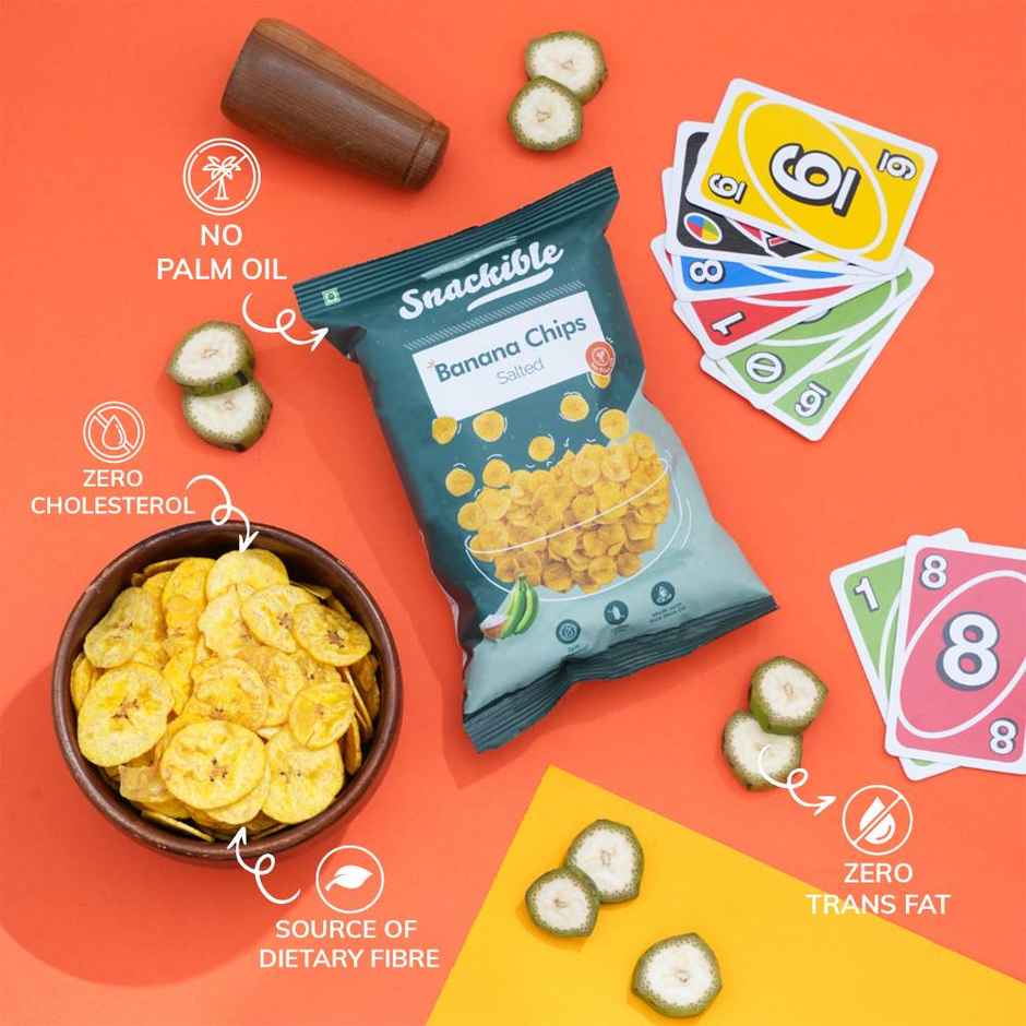 Snackible Salted Banana Chips | No Palm Oil, Made with Nendran Bananas