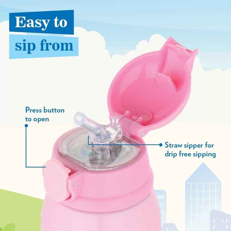 Borosil Stainless Steel Princess Bottle | Pink | 500 ml