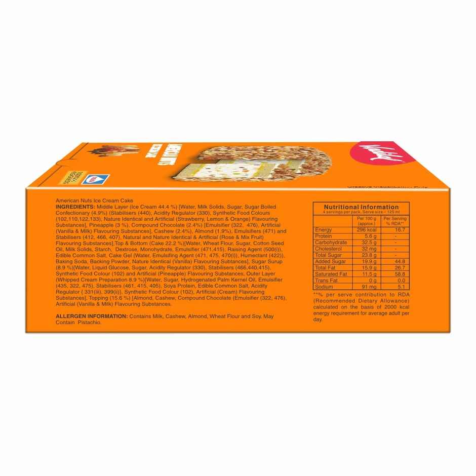 Vadilal American Nut Ice Cream Cake | Soft & Creamy