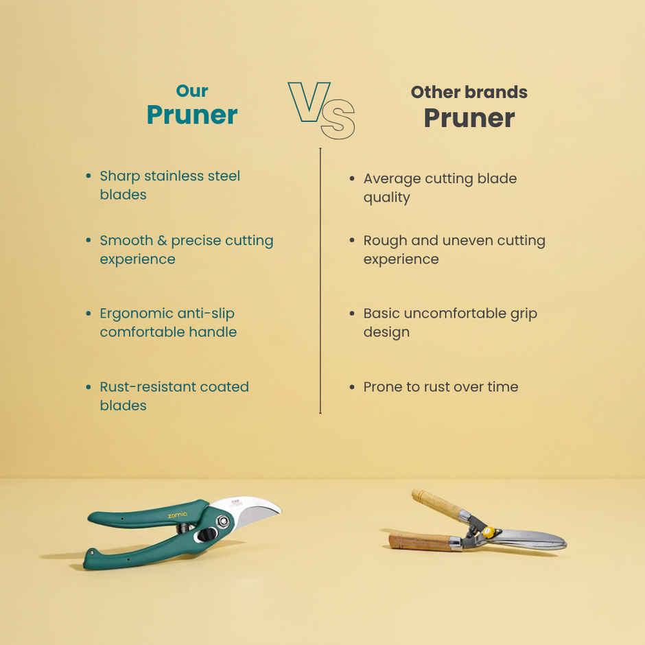 Zamia Garden Pruner | Sharp Bypass Blade | Rust-Resistant Stem Cutter | By Nurturing Green
