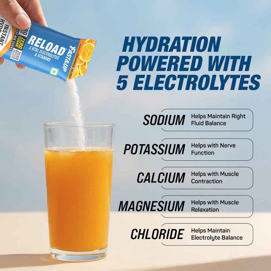 Fast&Up Reload Zero Sugar Instant Hydration Sticks With 5 Essential Electrolytes | Assorted