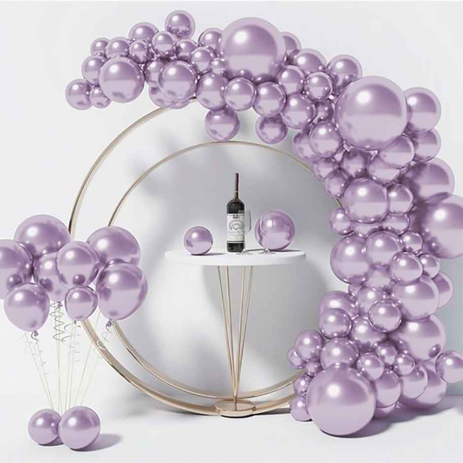 Just Party Lavender Chrome Metallic Balloons Pack Of 25 For Birthday Party Decoration