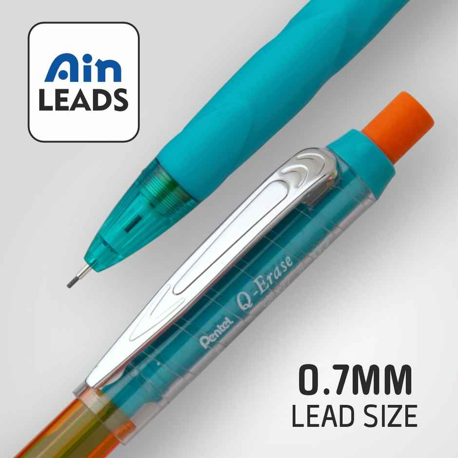 Pentel Q Erase Mechanical Pencil With Eraser Single Green Body