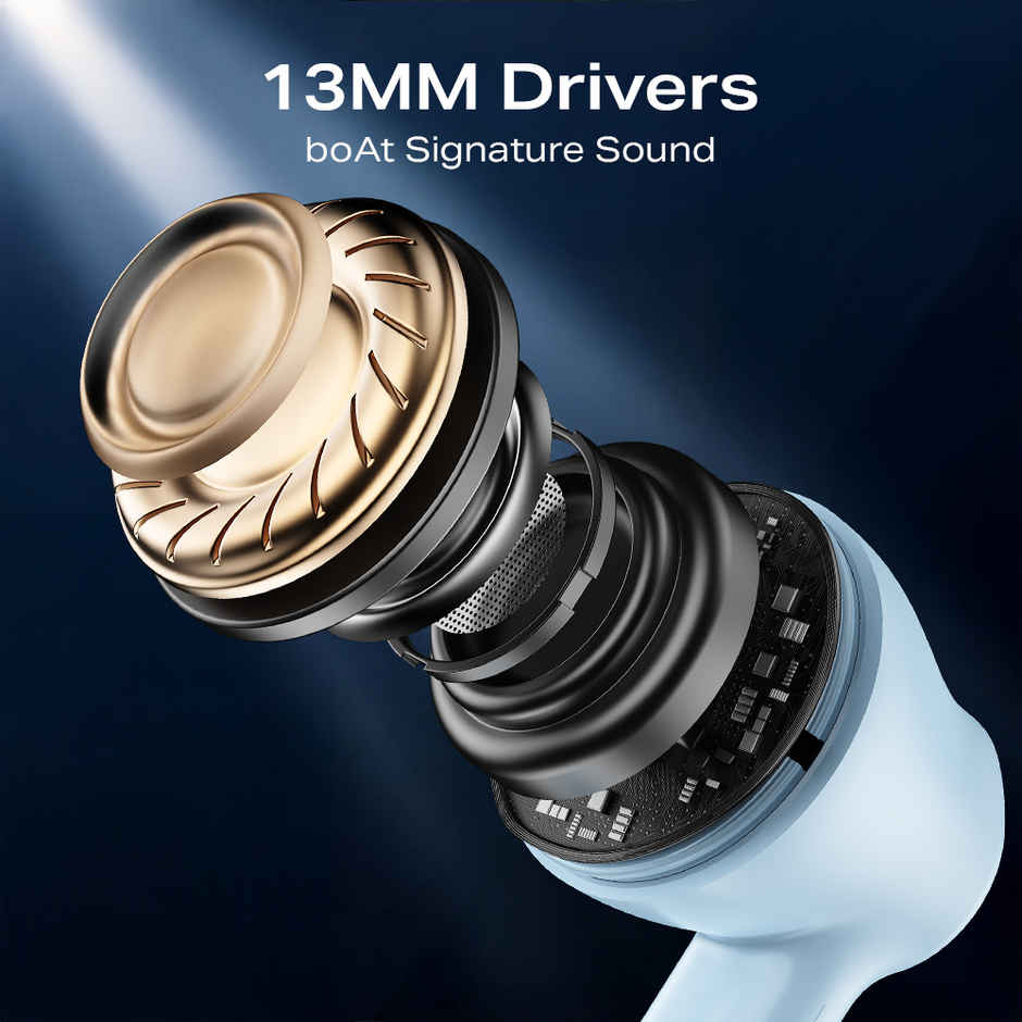 boAt Airdopes 131 Gen 2 TWS, 70H Battery, Beast Mode, 45 ms Low Latency, BT Earbuds | Ice Blue