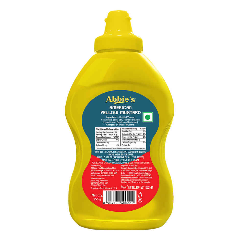 Abbie's Squeeze Yellow Mustard (S)