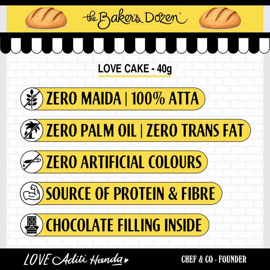 The Baker's Dozen Zero Maida Love Cake - Chocolate | Veg/Eggless Cake | Chocolate Cake | Heart cake