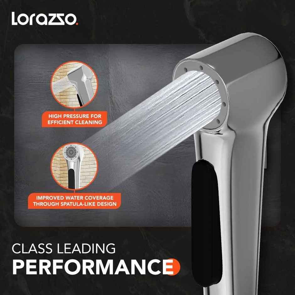 Lorazzo Imperial Health Faucet Jet Spray Set | 1-meter Hose Pipe | Wall Hook