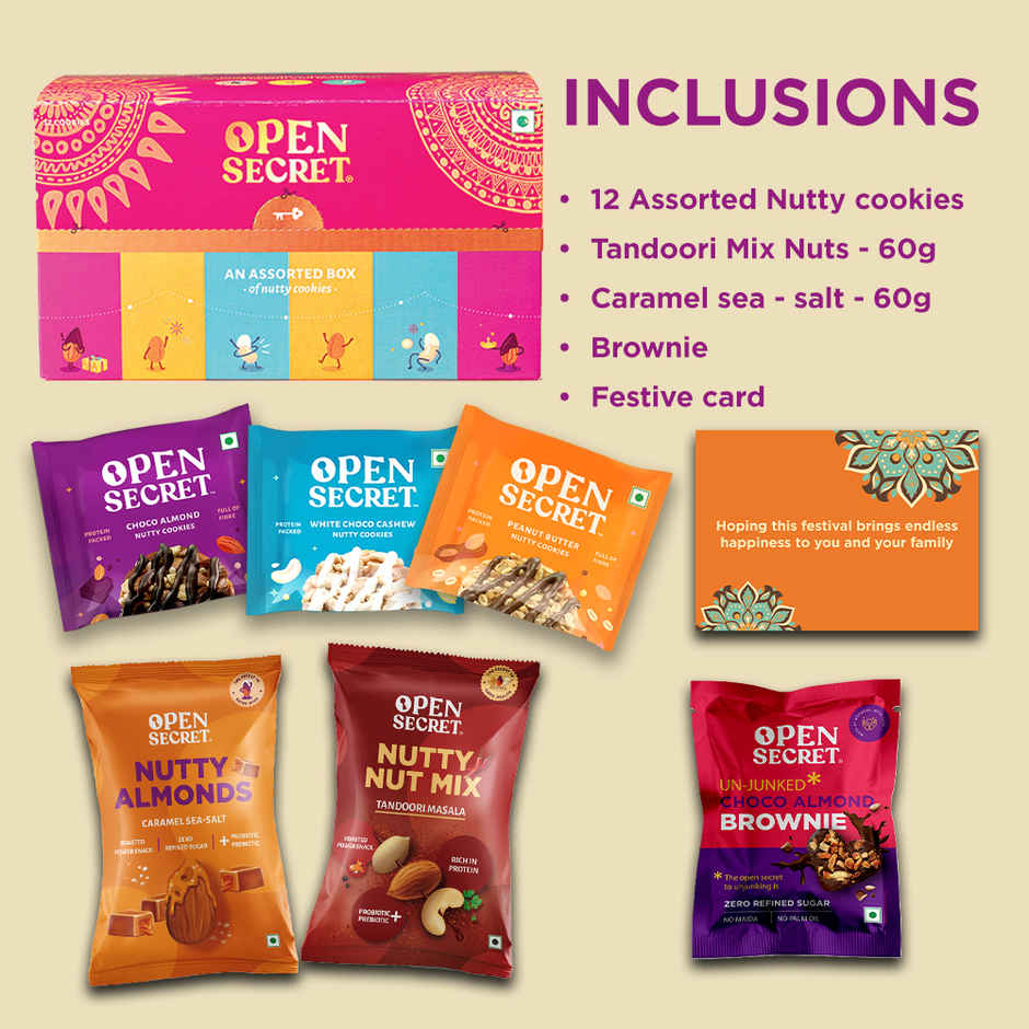 Open Secret Festive Chocolate, Brownie and Flavoured Dry Fruits Gift Hamper Combo