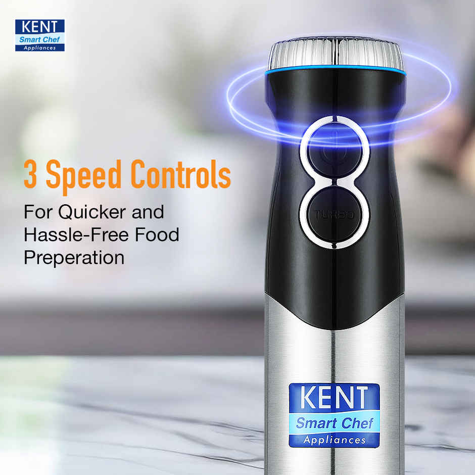 Kent Ss Hand Blender 450W | Variable Speed Control | Turbo Switch For Fast Blending ,- Silver