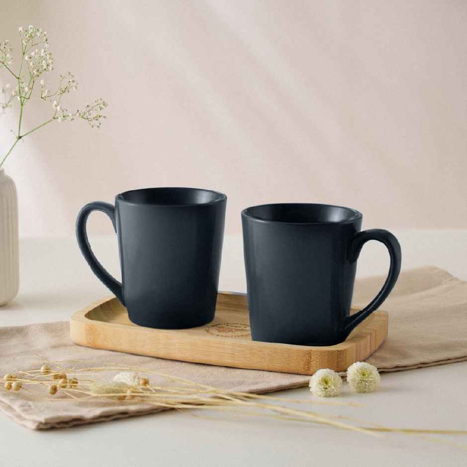 Borosil Porcelia Haven Denim Tea Coffee Porcelain Mug Set Microwave Dishwasher Safe