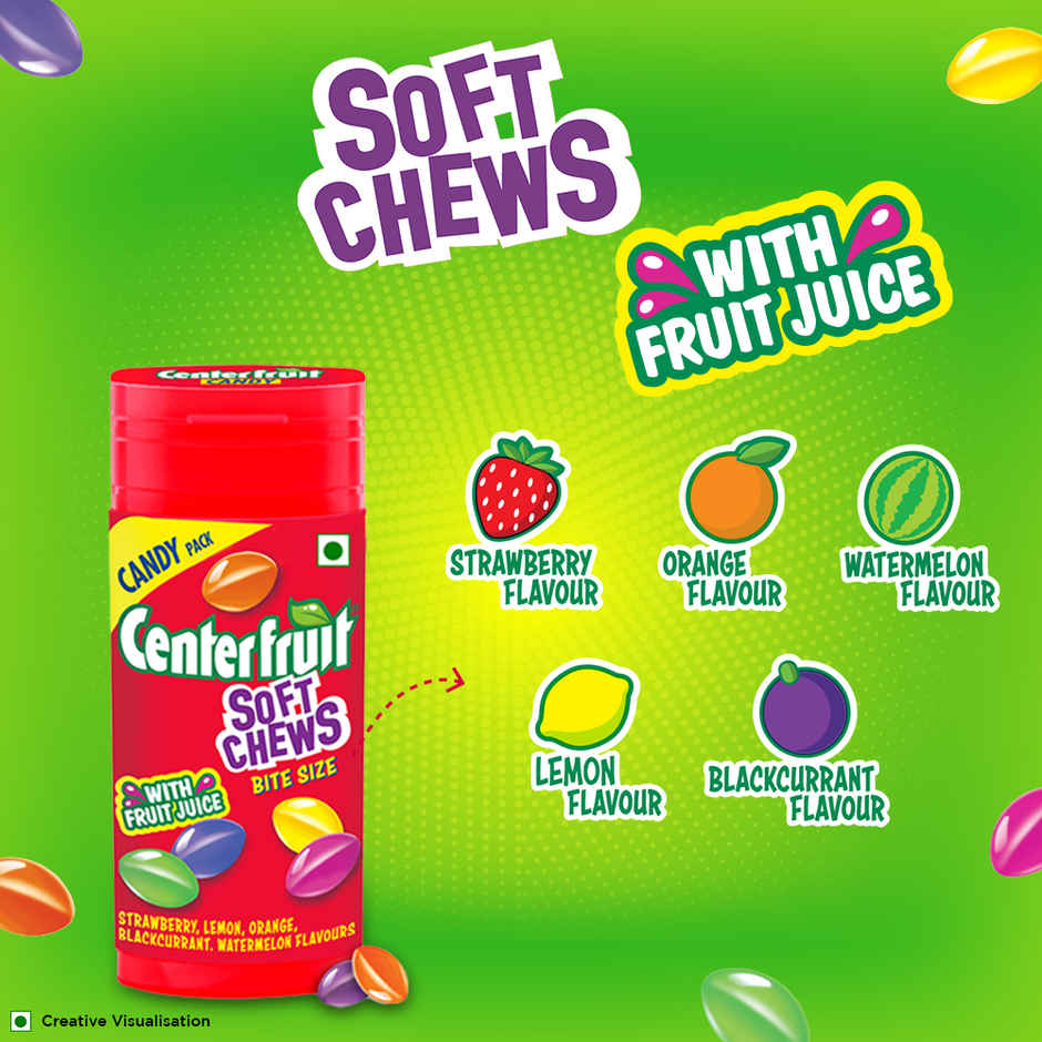 Center Fruit Soft Chews Assorted Candy Pocket Bottle
