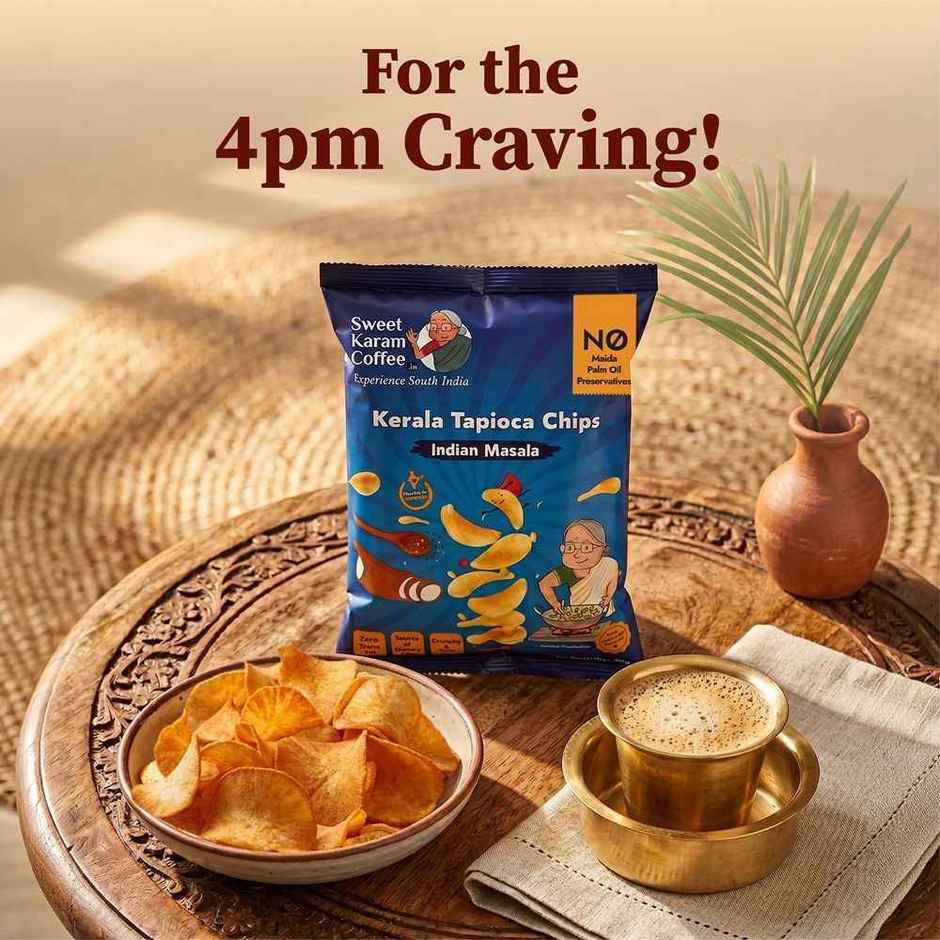 Sweet Karam Coffee Indian Masala Tapioca Chips | No Palm Oil