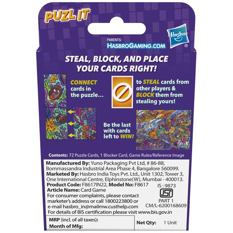 Hasbro Puzl It Aqua Adventure | Competitive Puzzle Card Game