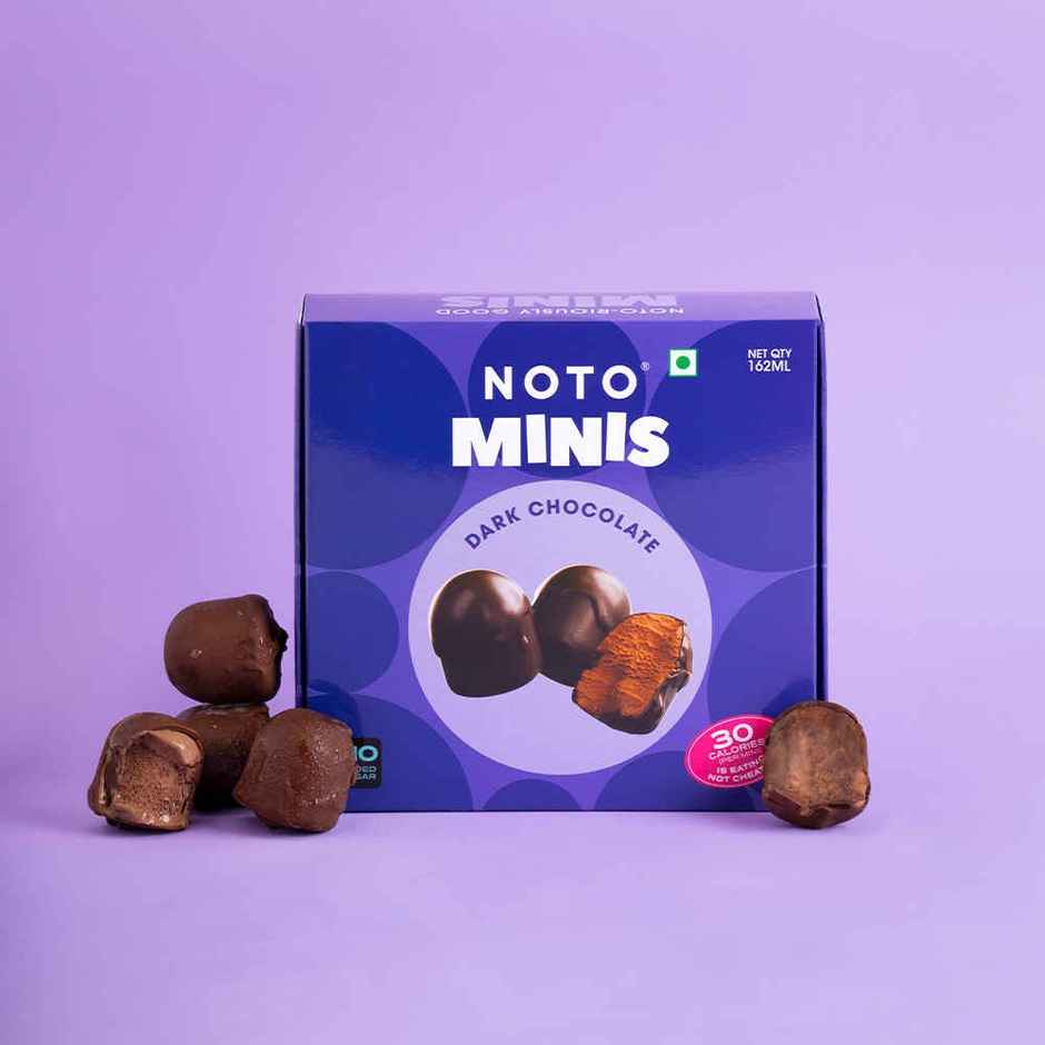 NOTO Dark Chocolate Minis Sugar Free, Guilt Free Ice Cream