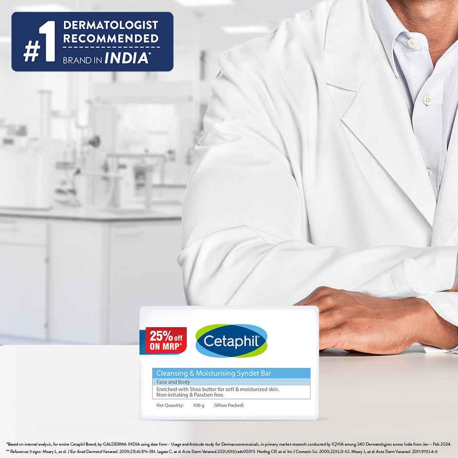 Cetaphil Cleansing Moisturizing Syndet Bar