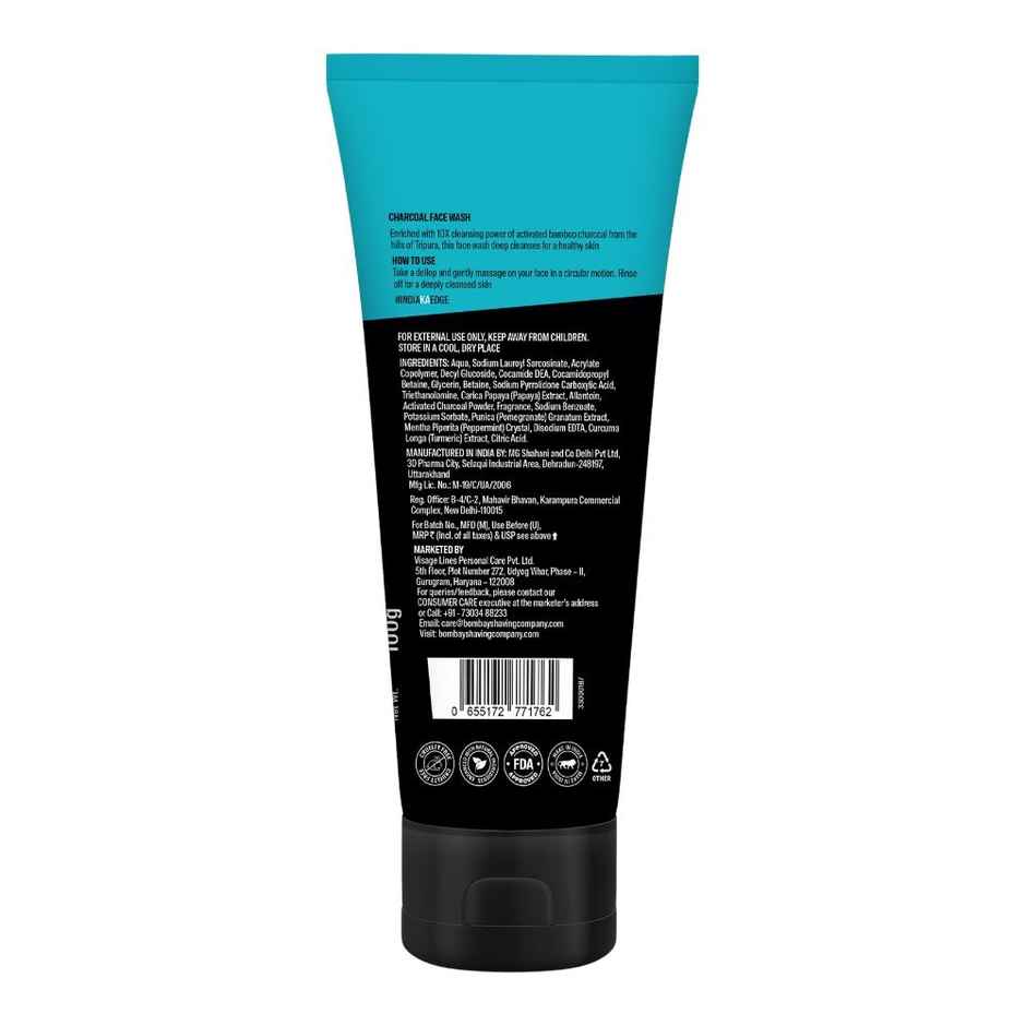 Bombay Shaving Company Charcoal Face Wash, Fights Pollution And Acne | Oil Control For Men Combo