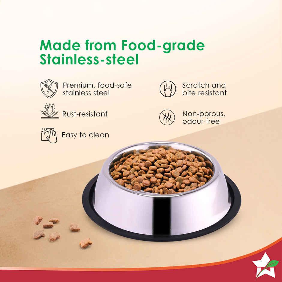 Wonderchef Ambrosia Pet Bowl 700ml | Anti Skid SS