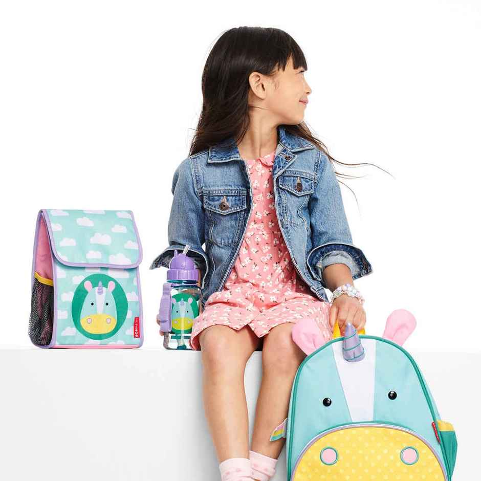 Skip Hop Zoo Kids Bottle, Flip-Top Straw, Leak-Proof, Toddler Sipper Cup, For Babies 12 M+, 385 ml