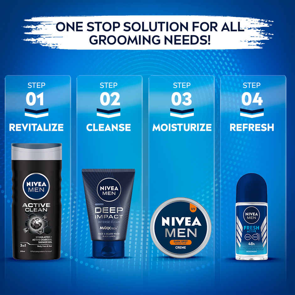 Nivea Men Face Wash Deep Impact Intense Clean For Beard & Face With Black Carbon