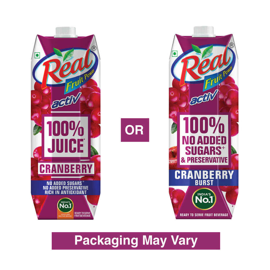 Real Activ Cranberry Juice, No Added Sugars & Preservative