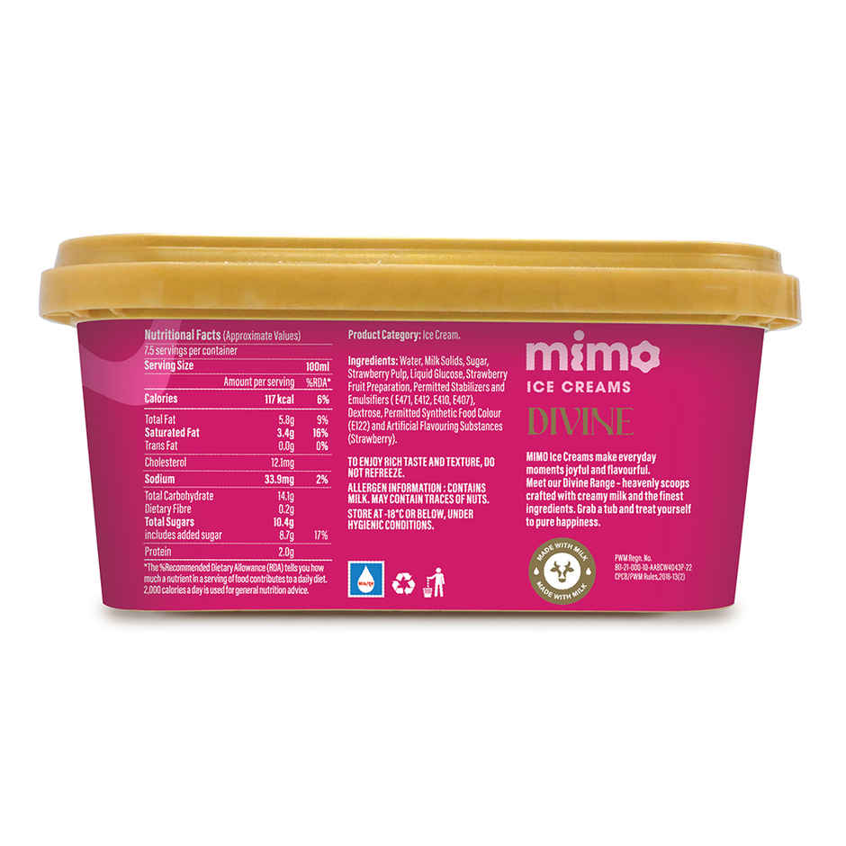 Mimo Strawberry Rush Divine Ice Cream Tub