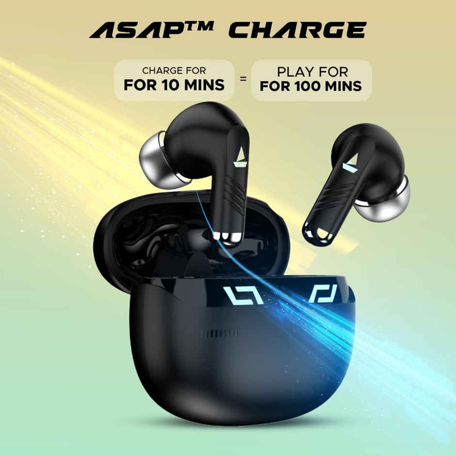 boAt Immortal 101 TWS Earbuds for Gaming w/ 30H Playtime, BEAST Mode & RGB LEDs (Black Sabre)