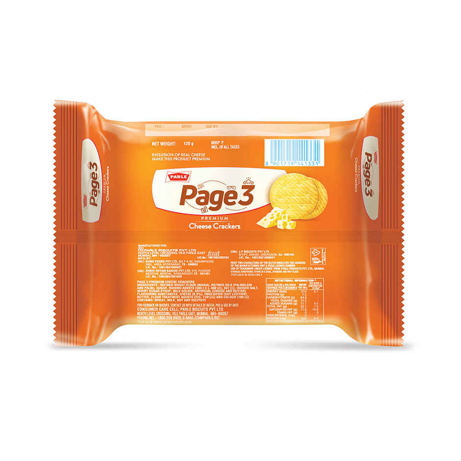 Parle Page 3 Premium Cheese Crackers