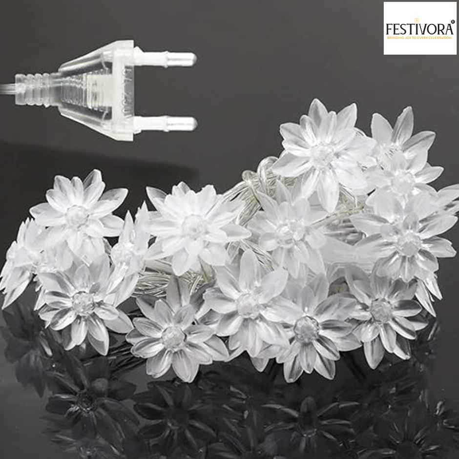 Festivora Double Layer Silicon Lotus Warm White LED String lights | 14 LEDs | Festival Decoration
