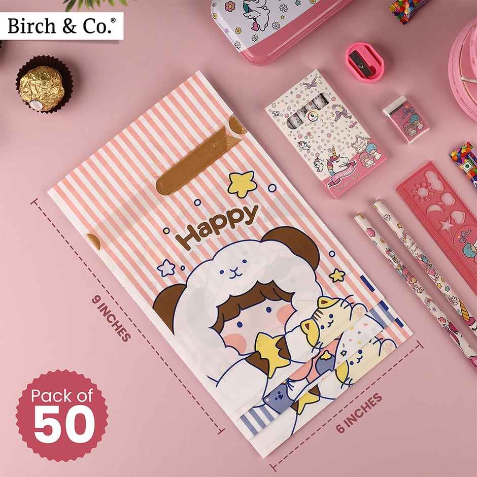 Large Goody Bags - Stripes | Pack of 50 | Birch & Co.