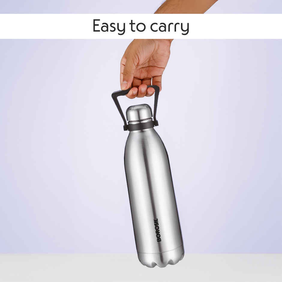 Borosil Bolt Stainless Steel Water Bottle | 1.5 L | Double Wall Vacuum Insulated Flask