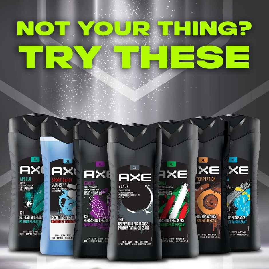 Axe Black 3-in-1 Body,Face & Hair Wash | For Men