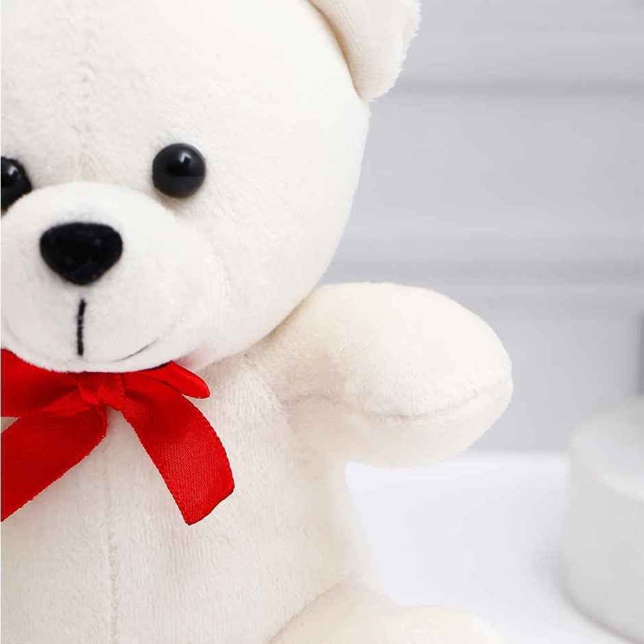 Archies Cute Little White Teddy Bear with Be Mine Heart - 20 cm