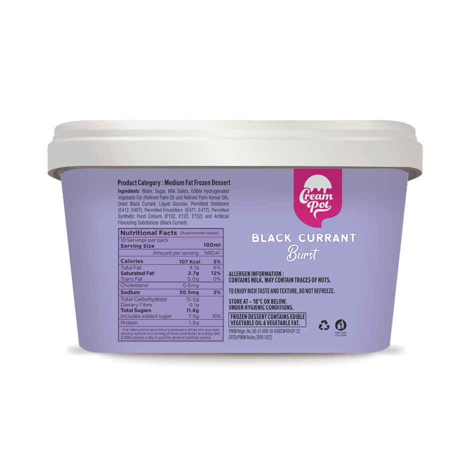 Cream Pot Black Currant Ice Cream Tub