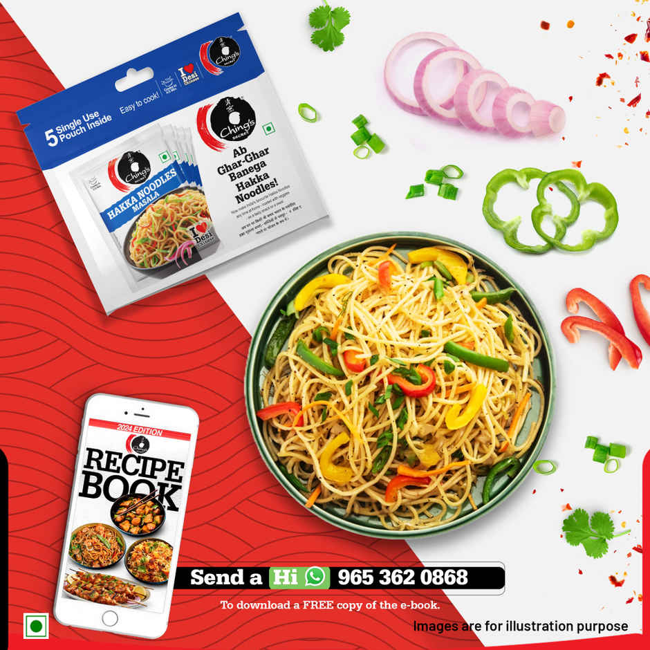 Ching's Secret Noodles Masala, Easy To Cook, Meal Kit, Cooks in 4 / 5 Mins
