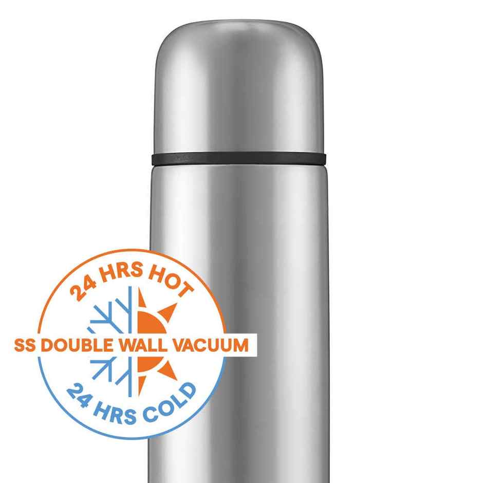 Borosil Thermo BIS Approved Stainless Steel Bottle with Bag | Black | 750 ml