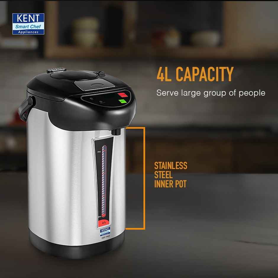 Kent Hot Pot Auto Electric Kettle With Water Dispenser 4 Liters Storage Capacity 750 Watts