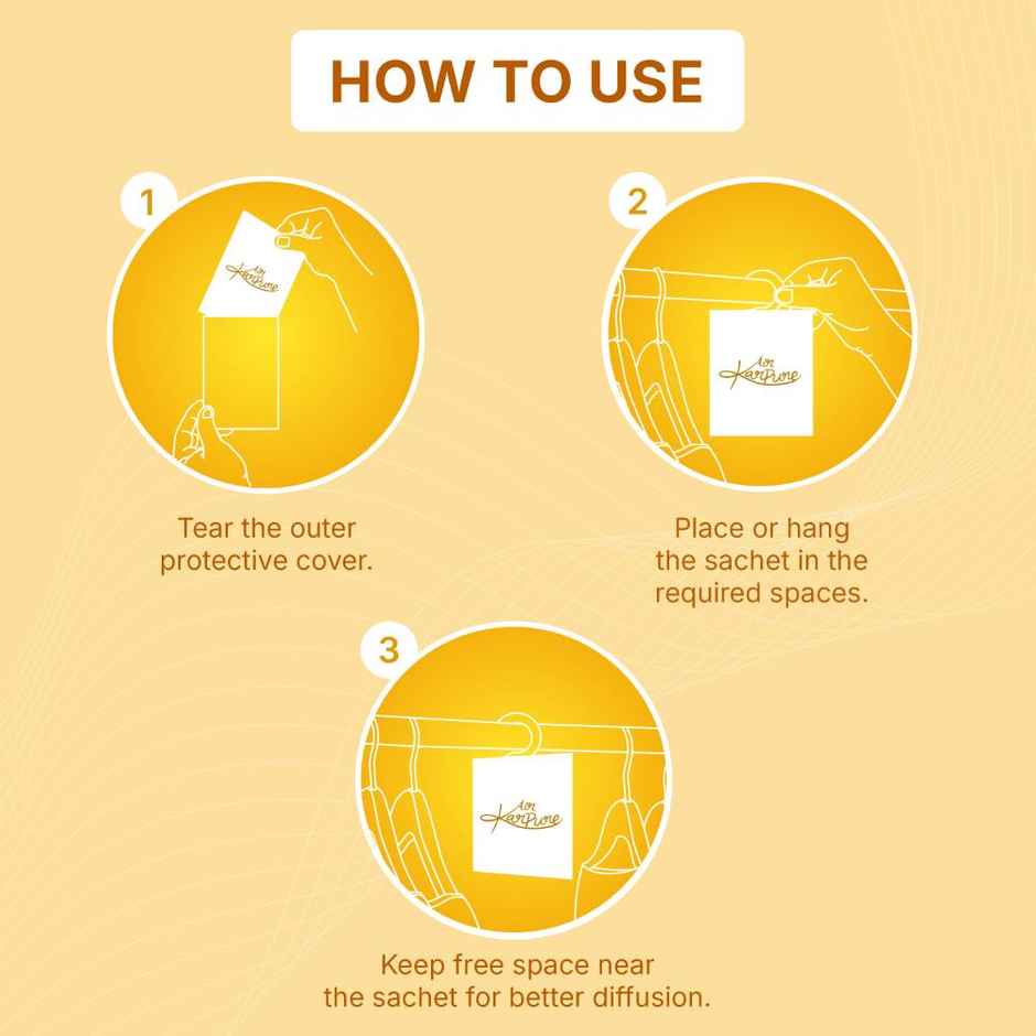 Citrus Camphor Sachet by Air Karpure | Car, Bathroom, Wardrobe & Room Freshener|From House of Cycle