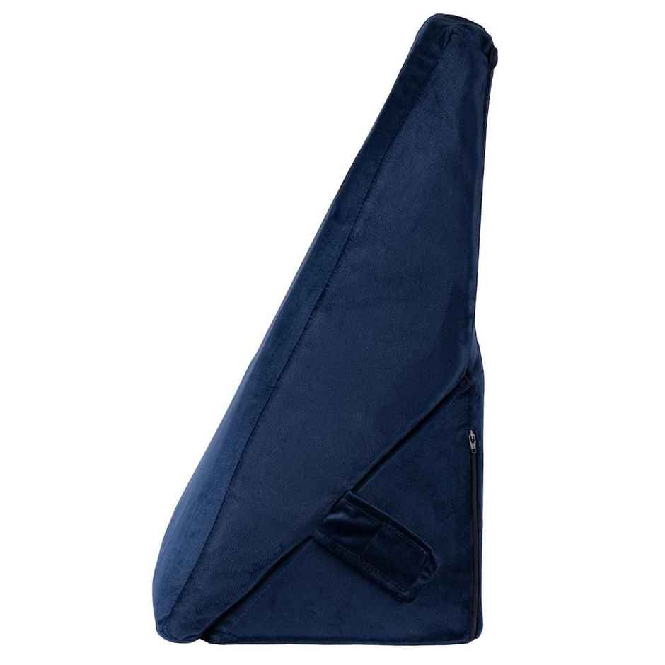 Wakefit Advanced Wedge Pillow Prevents Acid Reflux & Snoring Washable Velvet Cover | Dark Blue