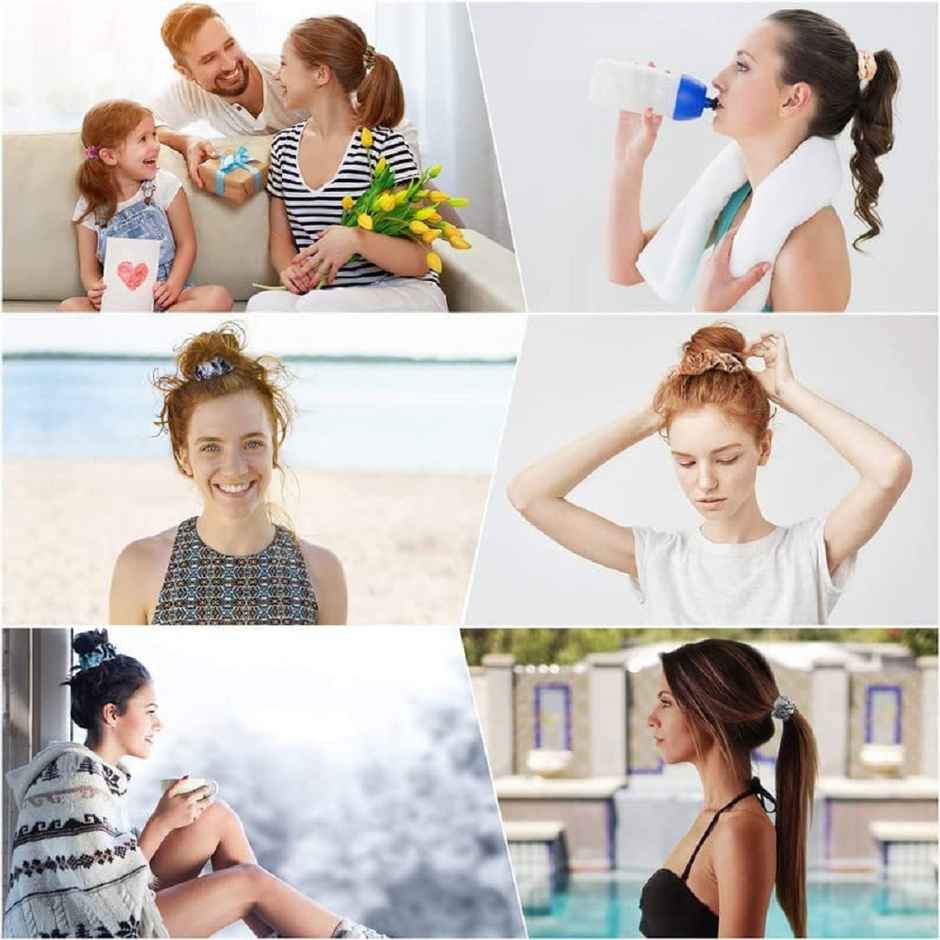 Bronson Professional Hair Scrunchies, Hair Bands Satin, Velvet, Chiffon, Cotton | | Mix Colour