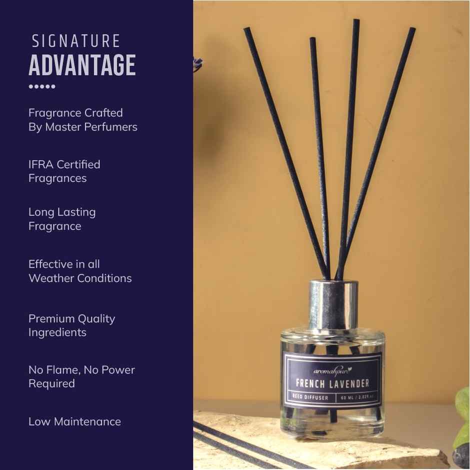 Aromahpure Premium Reed Diffuser-Lavender, With 6 Fiber Reed Stick