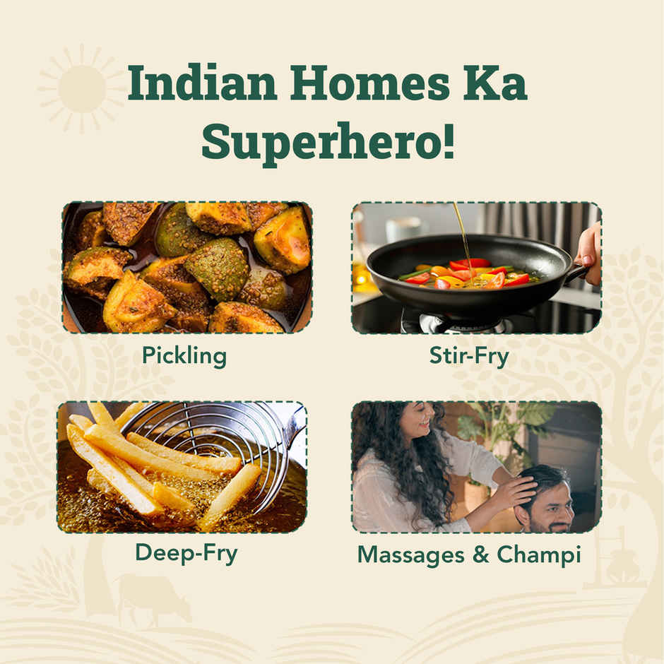 Anveshan Yellow Mustard (Sarson) Wood Cold Pressed Oil