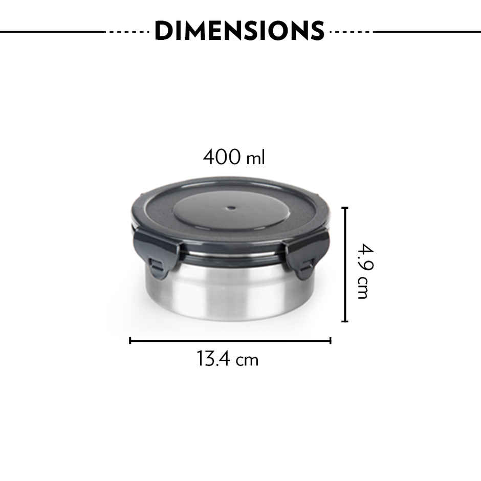 Borosil Feast Stainless Steel Lunchbox with Carry Bag | Tiffin for Office School College