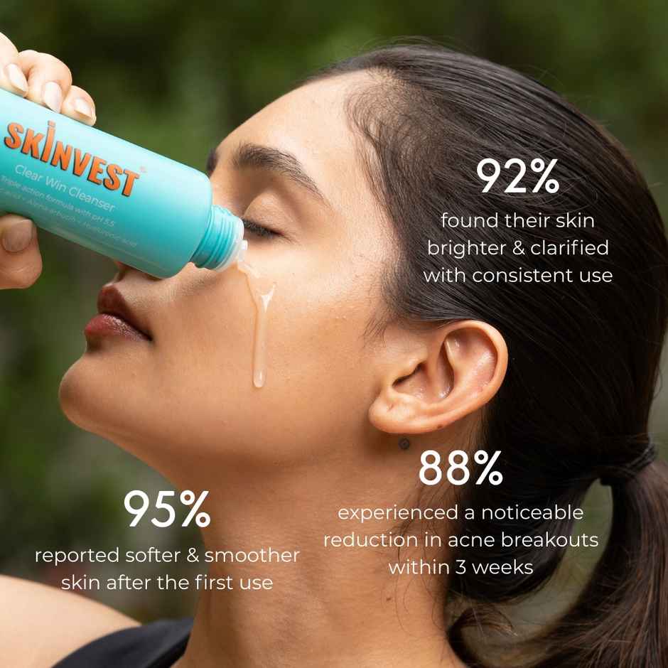Skinvest Clear Win Face Gel Cleanser With Triple Action Formula For Men & Women