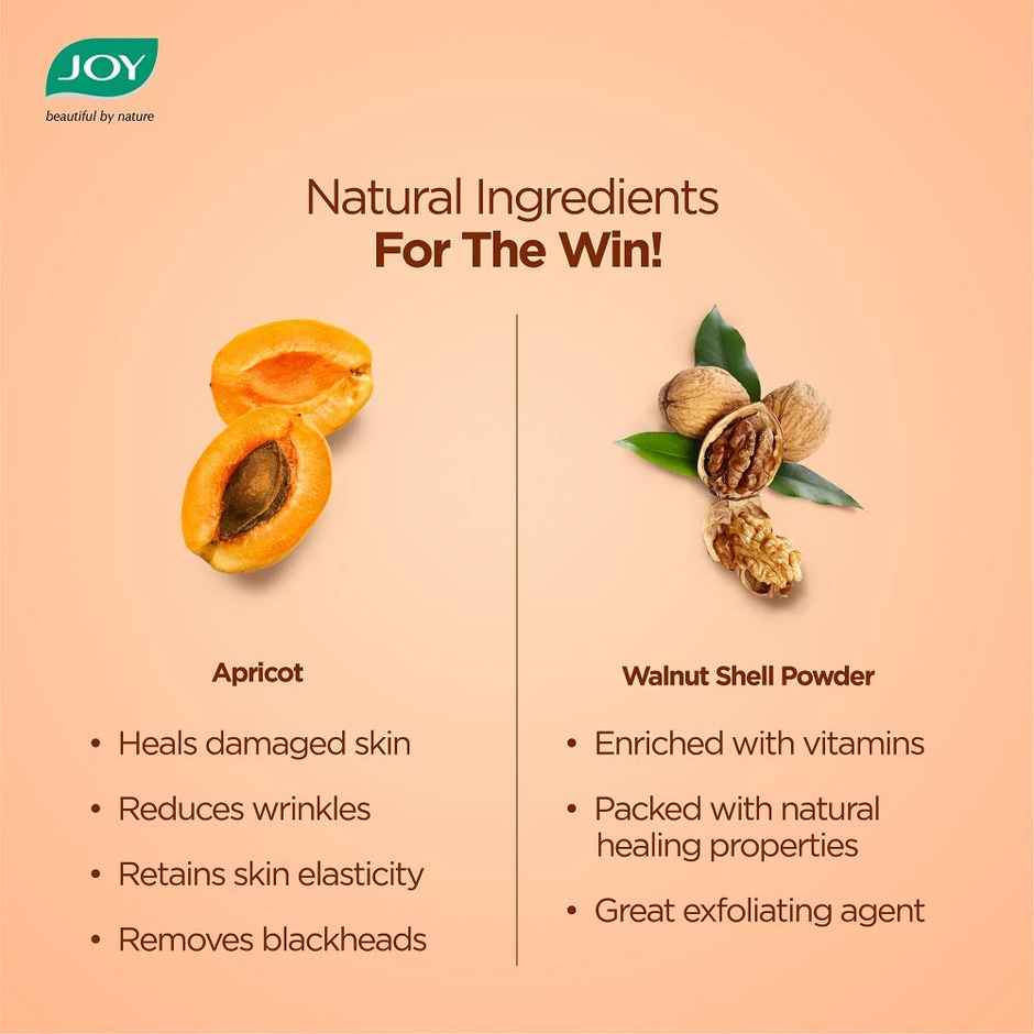 Joy Apricot & Walnut Face Scrub For Blackheads Removal Exfoliating Face Scrub With Vitamin A