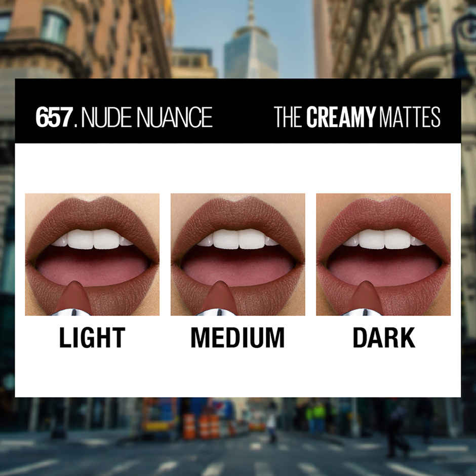 Maybelline New York Color Sensational Creamy Matte Lipstick - Nude Nuance | Hydrating