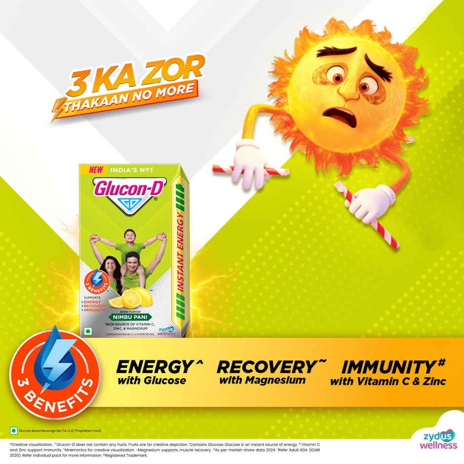 Glucon-D Nimbu Pani with 3 Benefits of Energy, Recovery, and Immunity