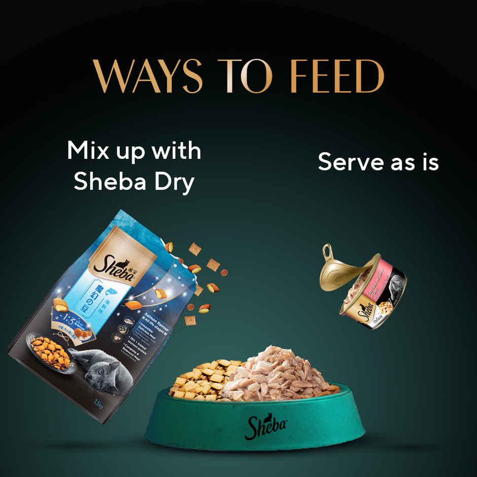 Sheba Deluxe Wet Cat Food Tuna Flakes and Salmon in Gravy | Can