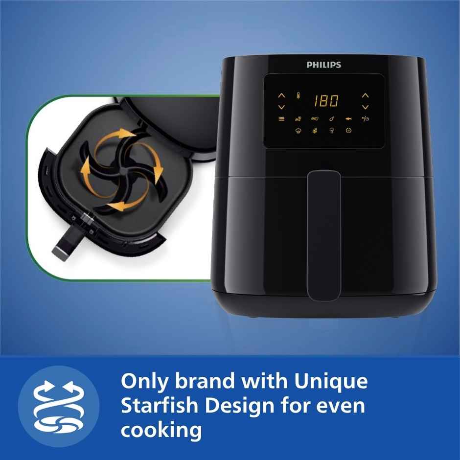 Philips Digital Air Fryer HD9252/90 | Touch Panel | Uses Up To 90% Less Fat | 1400W | Black | 4.1 L